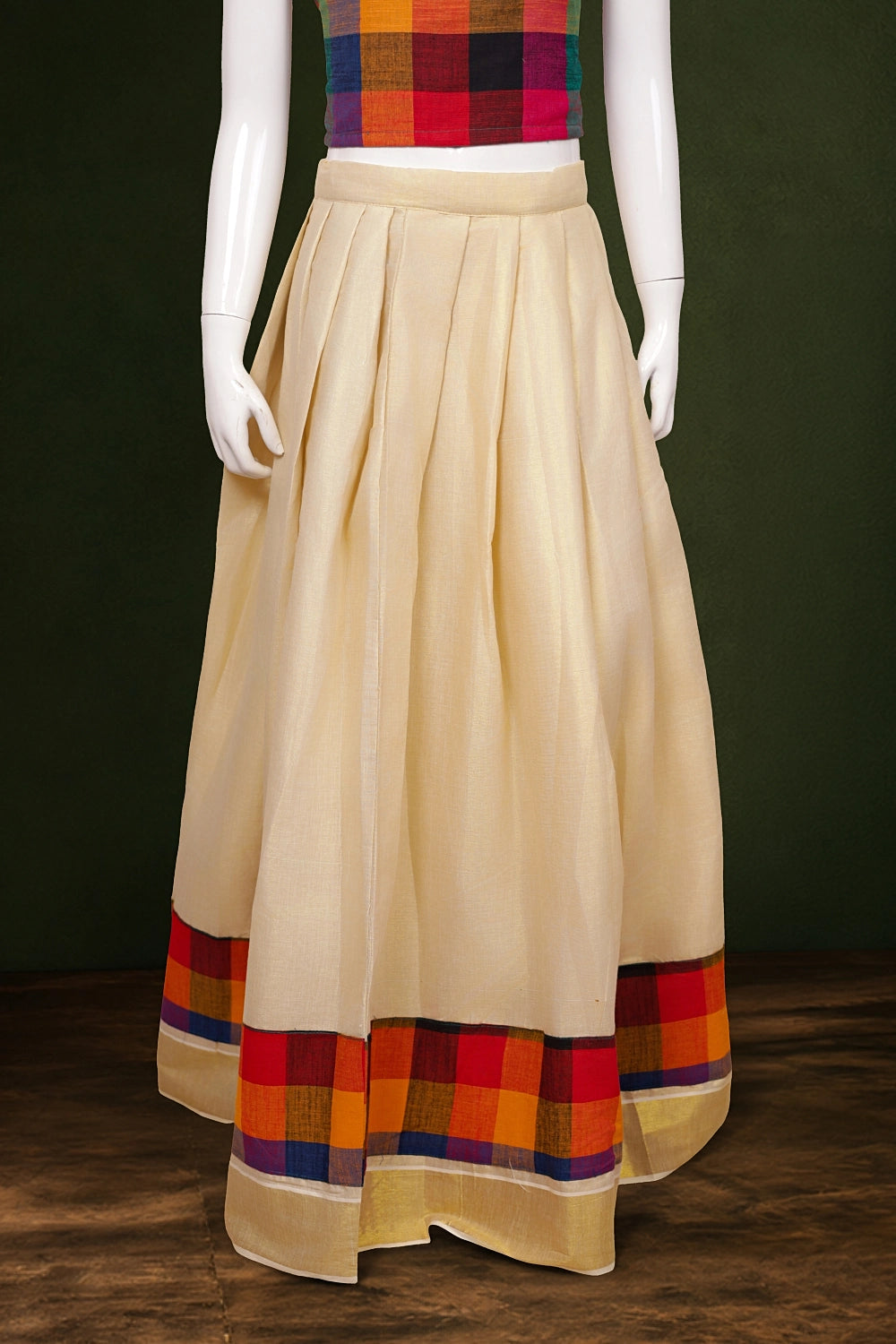 Girls Multi Colour Top With Golden Skirt