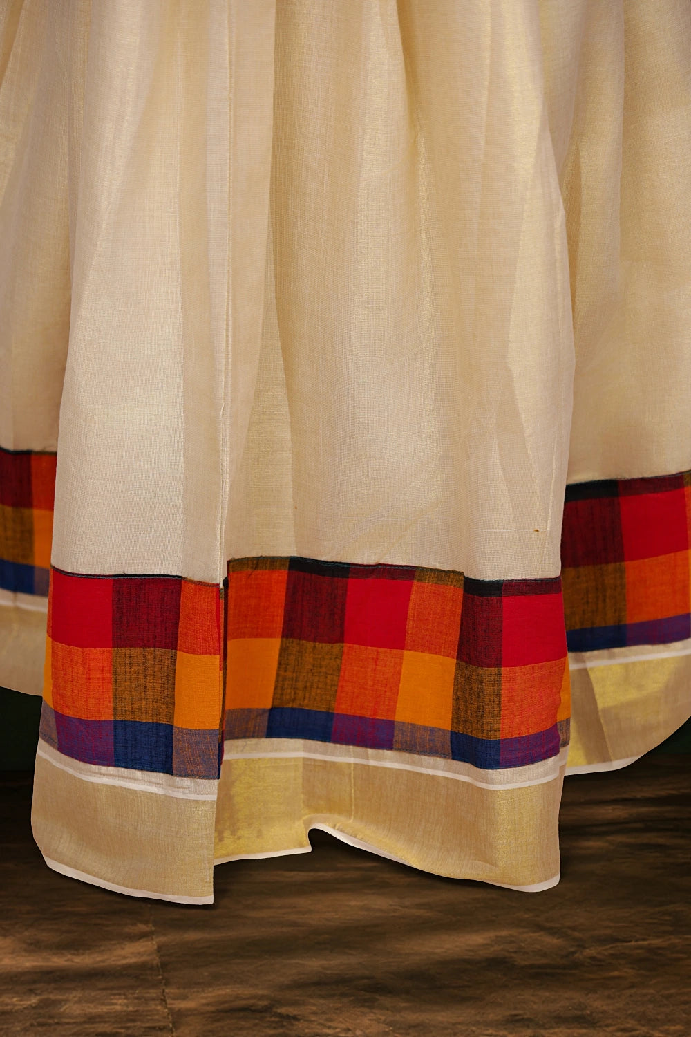 Girls Multi Colour Top With Golden Skirt