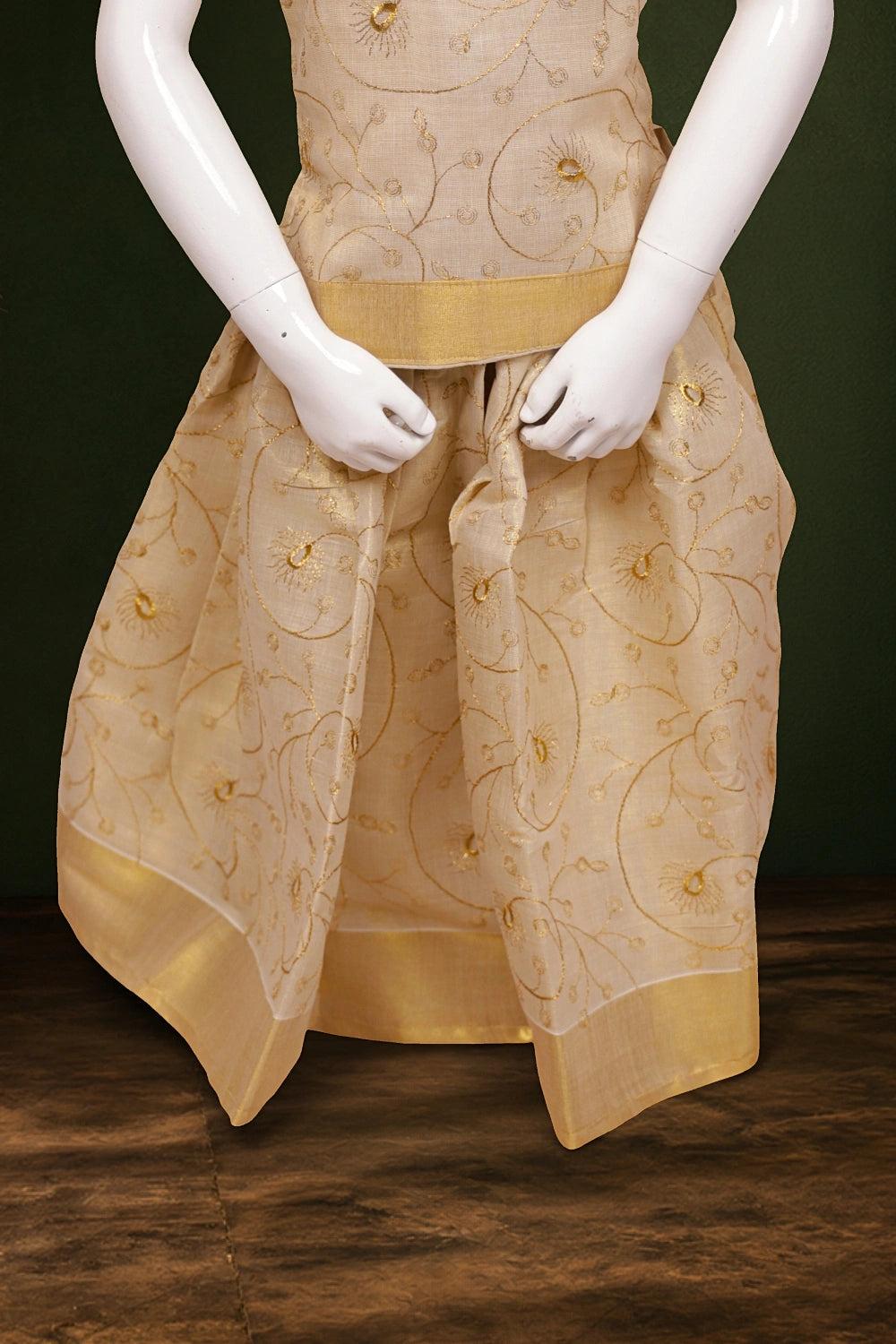 Girls Golden Top With Golden Skirt