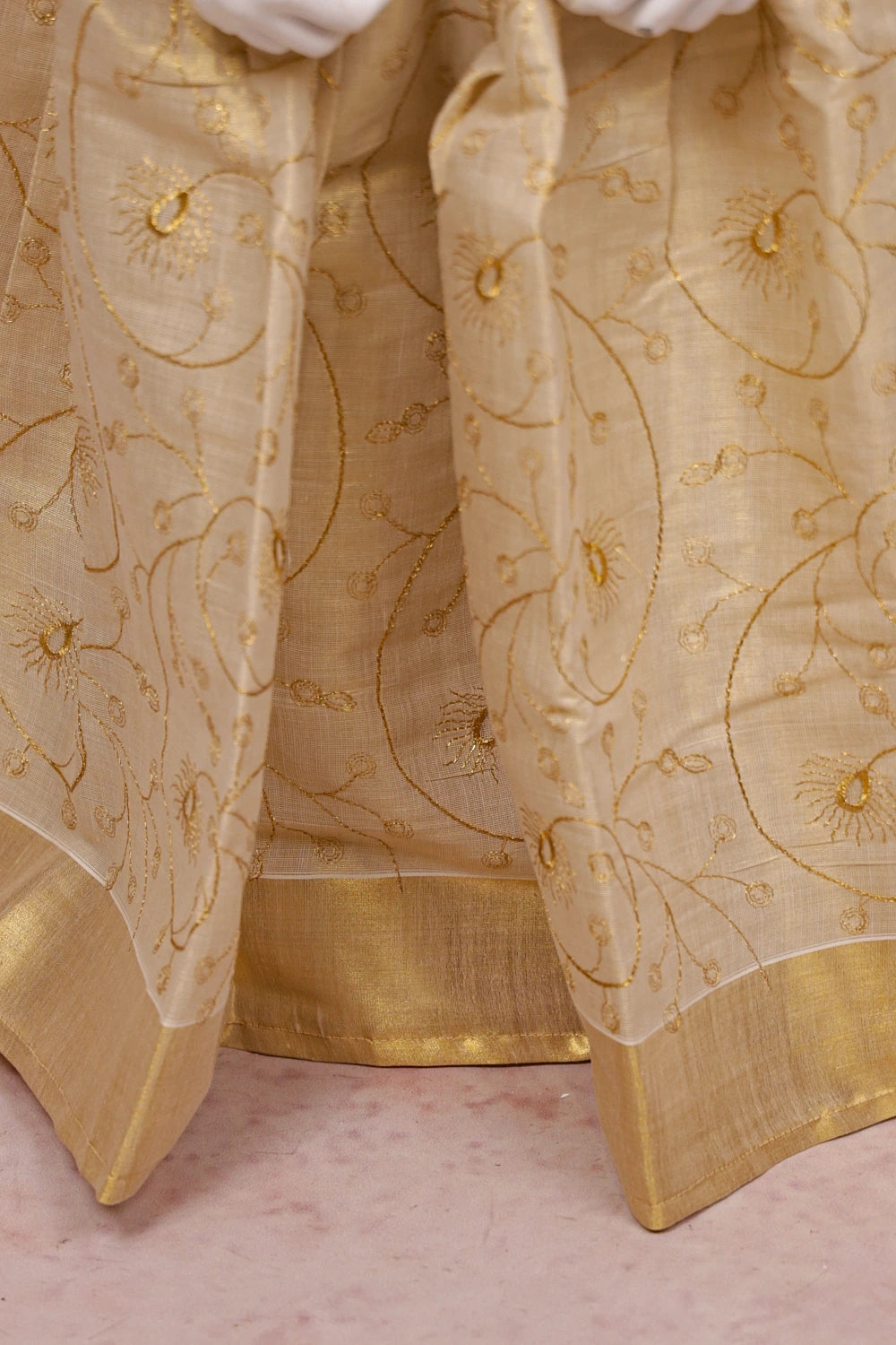 Girls Golden Top With Golden Skirt