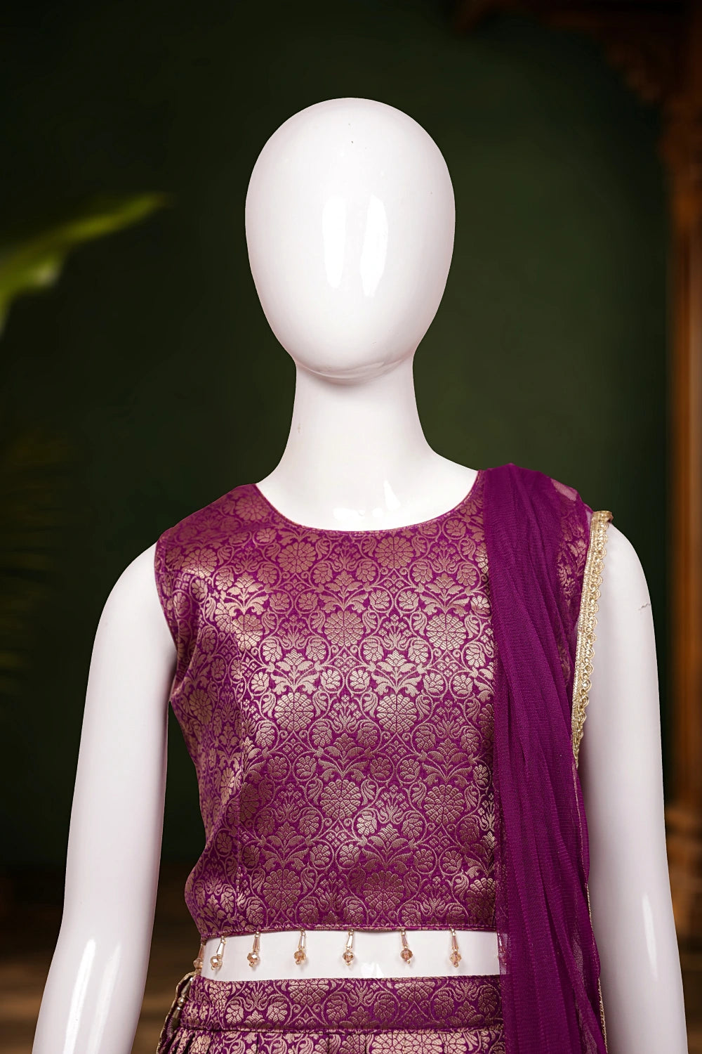 Girls Purple Color Banarasi Lacha