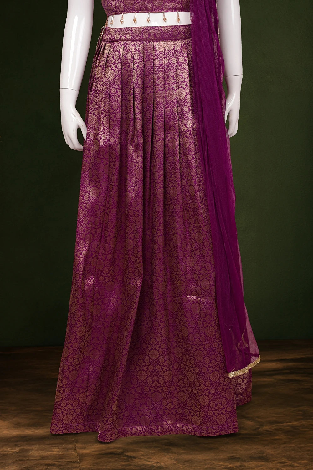 Girls Purple Color Banarasi Lacha