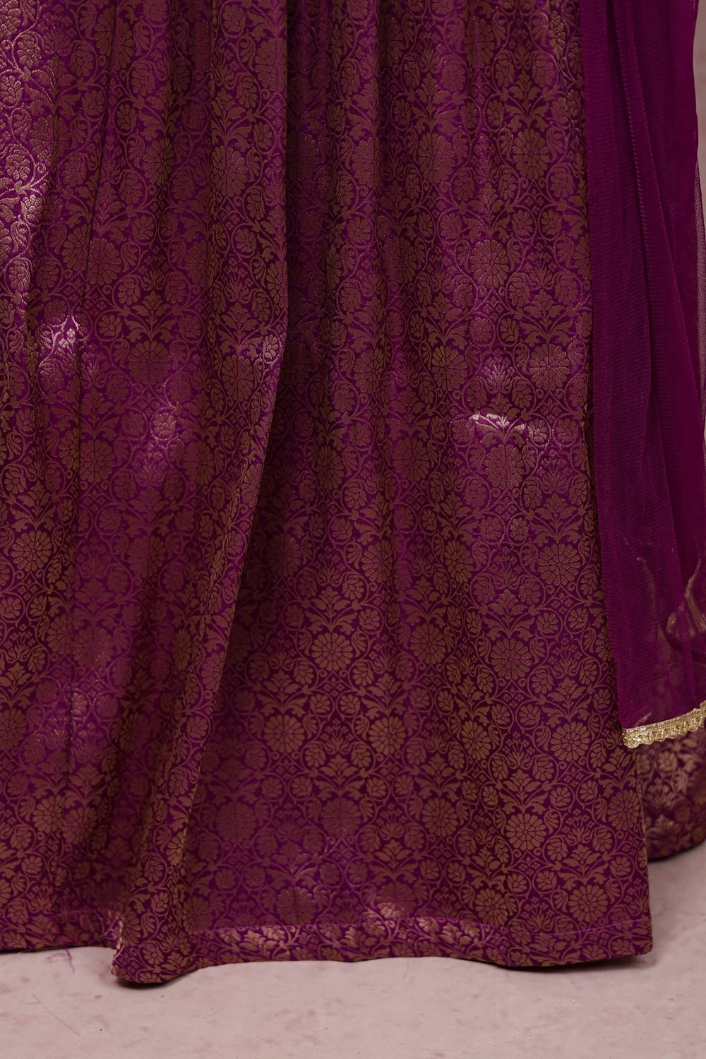 Girls Purple Color Banarasi Lacha