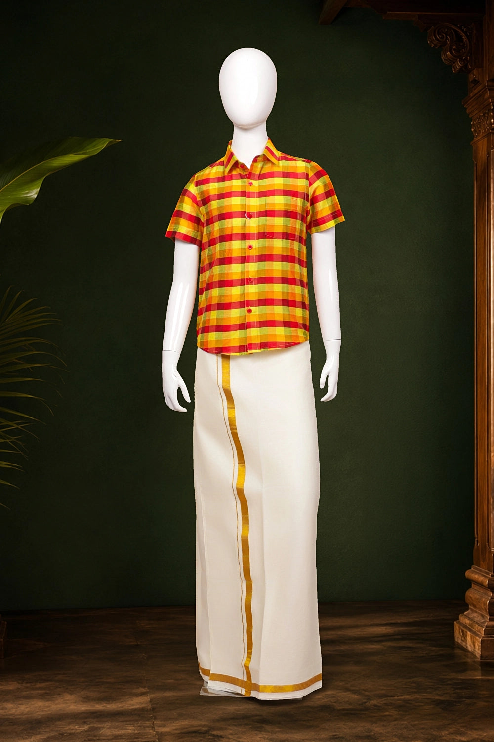 Boys Multi Color Check Shirt