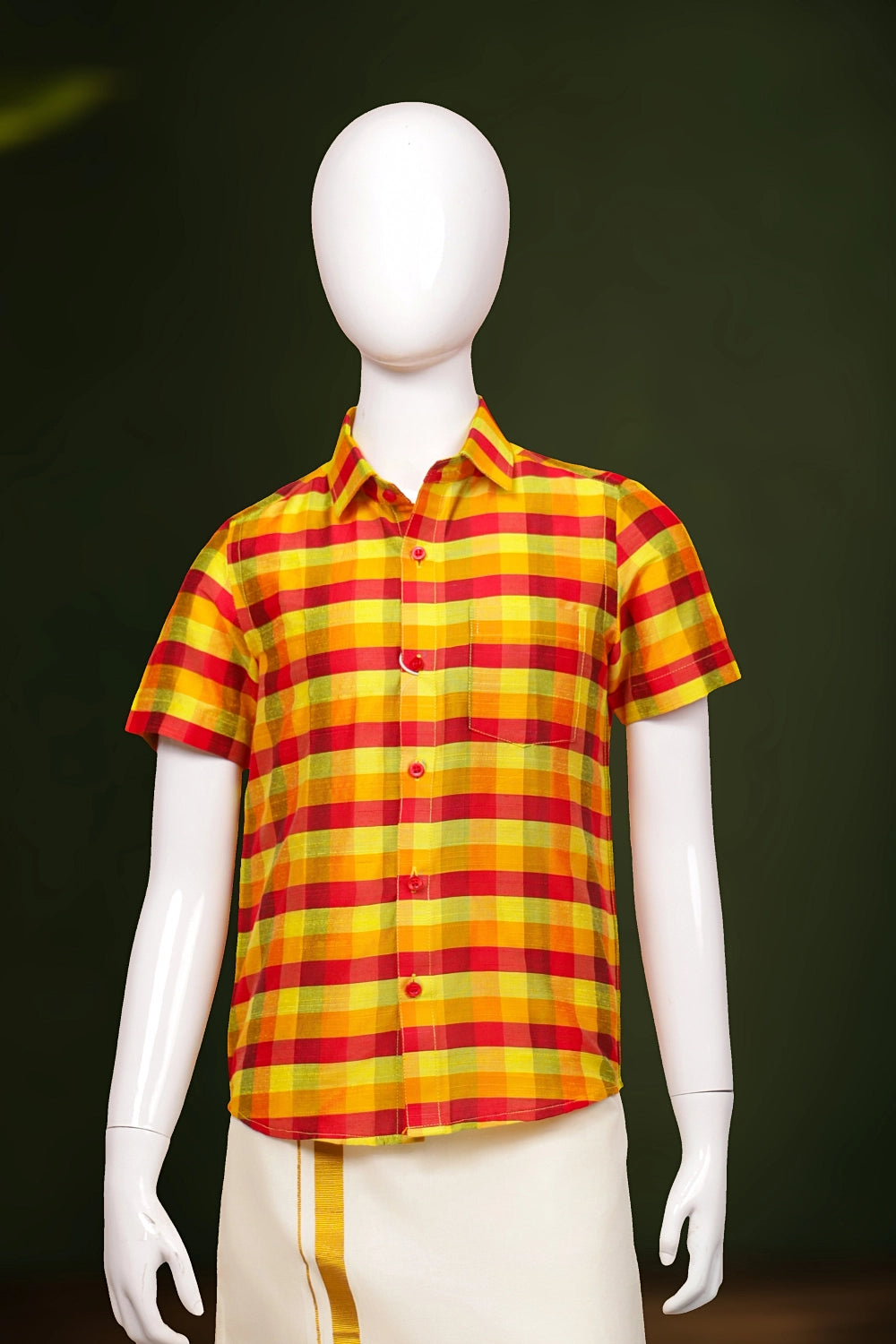 Boys Multi Color Check Shirt