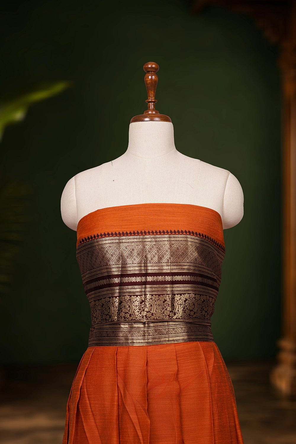 Orange Color Kanchi Cotton Dhavani Set