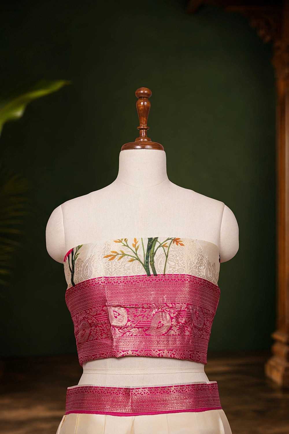 Cream Color Silk Dhavani Set