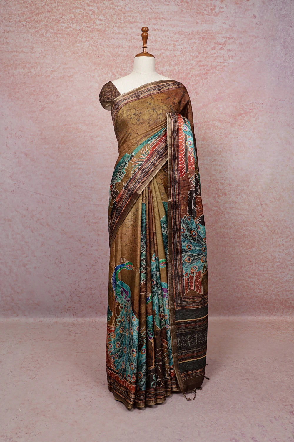 Multi Color Semi Tussar Saree