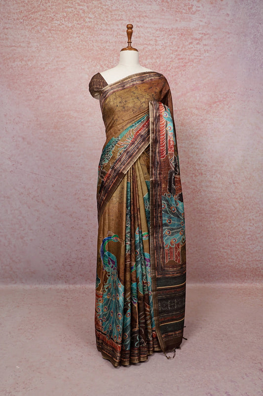 Multi Color Semi Tussar Saree