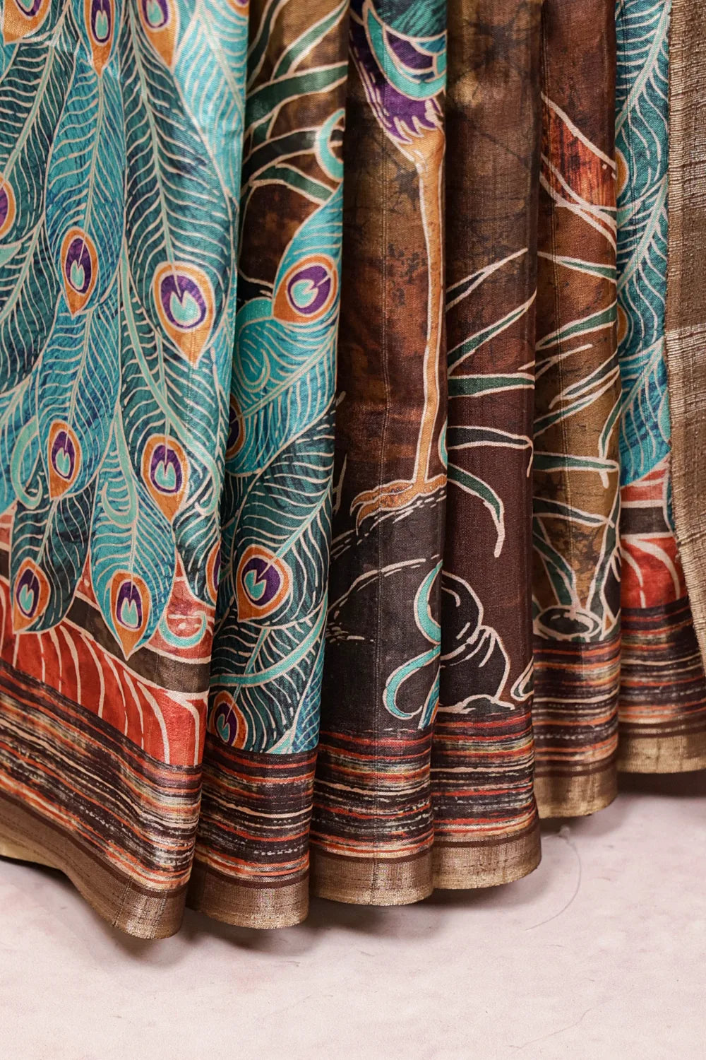 Multi Color Semi Tussar Saree