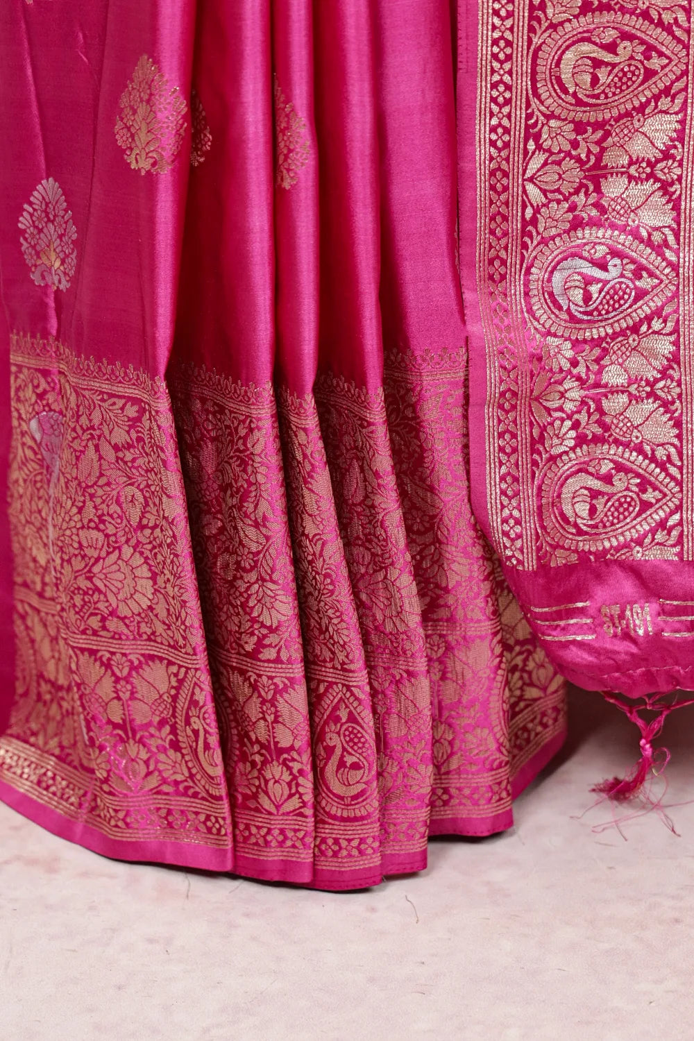Magenta Semi Banarsi Saree