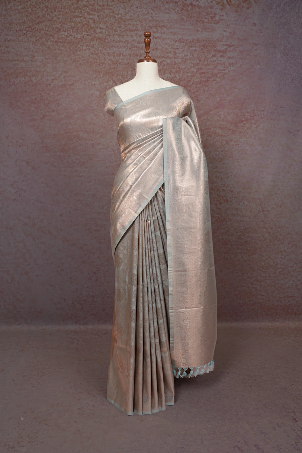 Powder Blue Semi Tissue Saree