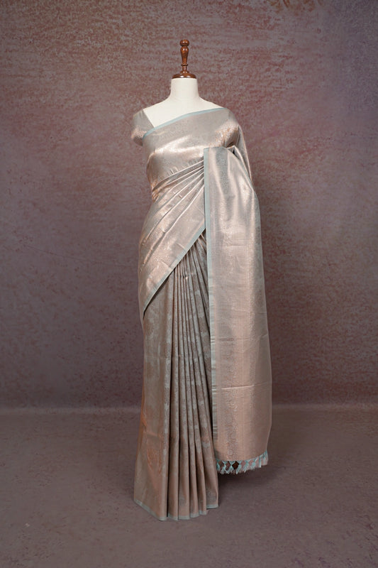 Powder Blue Semi Tissue Saree
