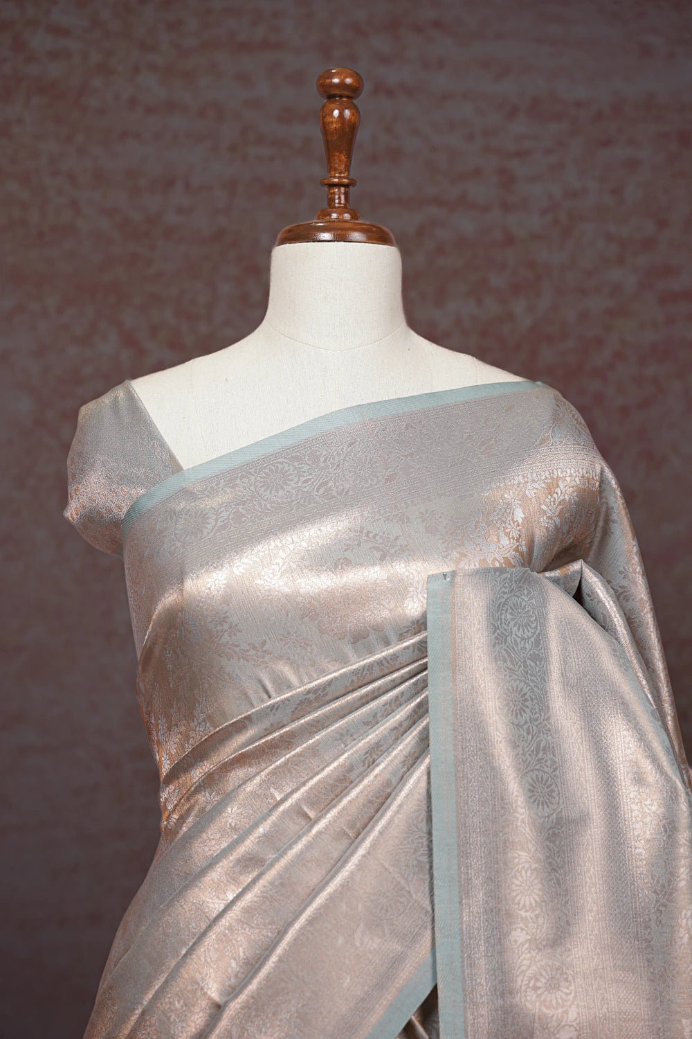 Powder Blue Semi Tissue Saree