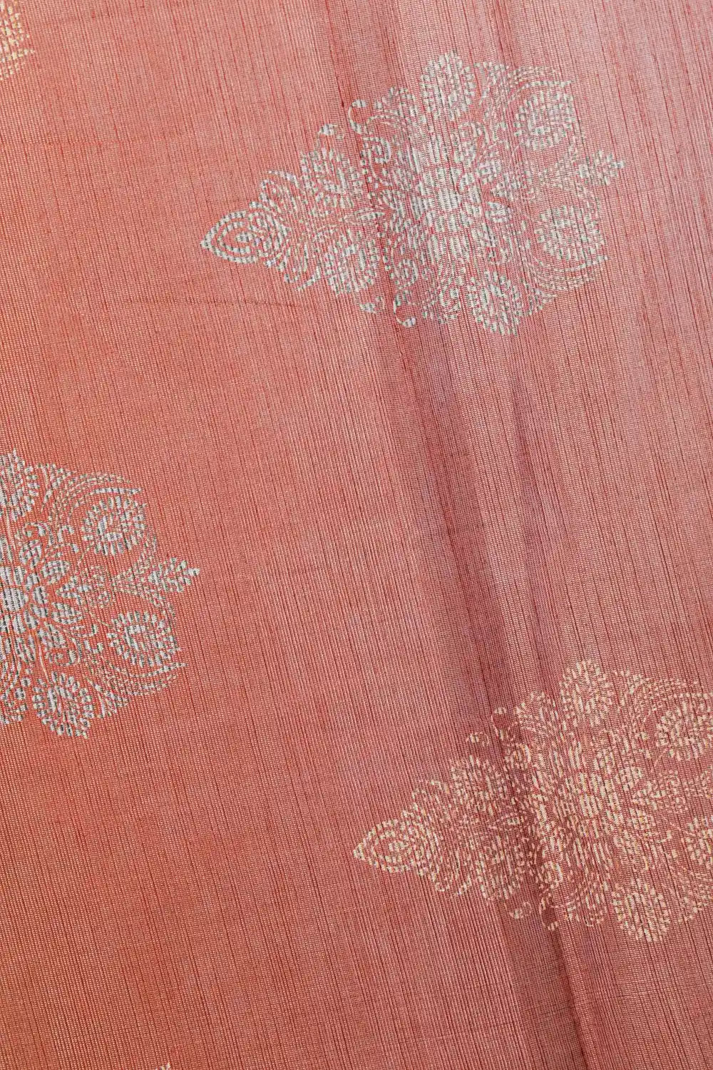 Peach Semi Tissue Saree