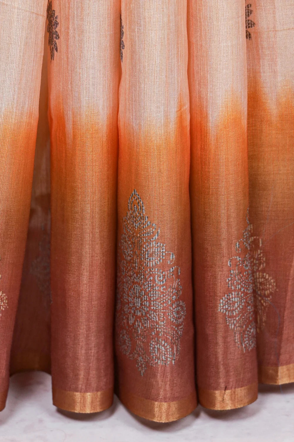 Peach Semi Tissue Saree
