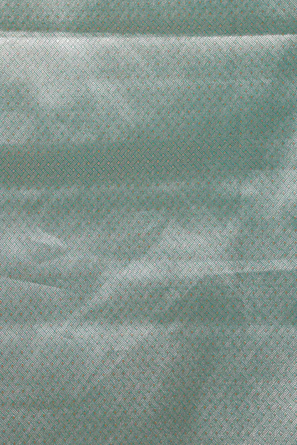Peacock Green Semi Banarasi Saree
