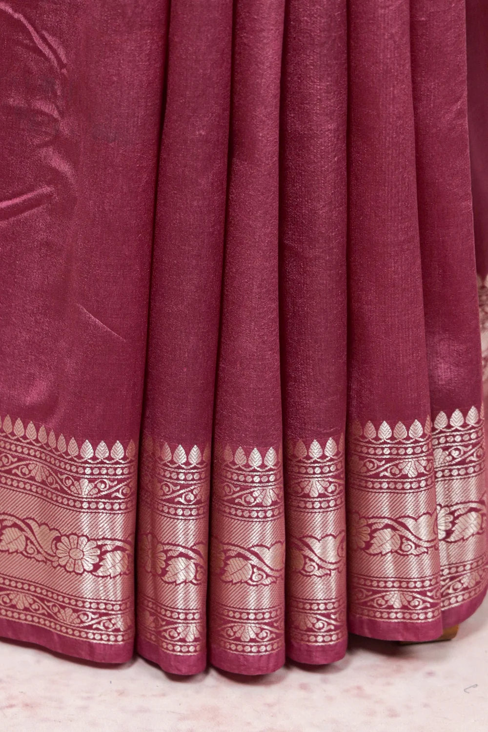 Onion Pink Jute Banarasi Saree