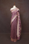 Dusty Lavender Semi Banarasi Saree