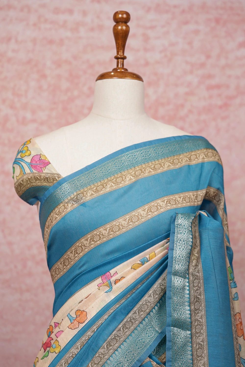 Cream Semi Chanderi Saree