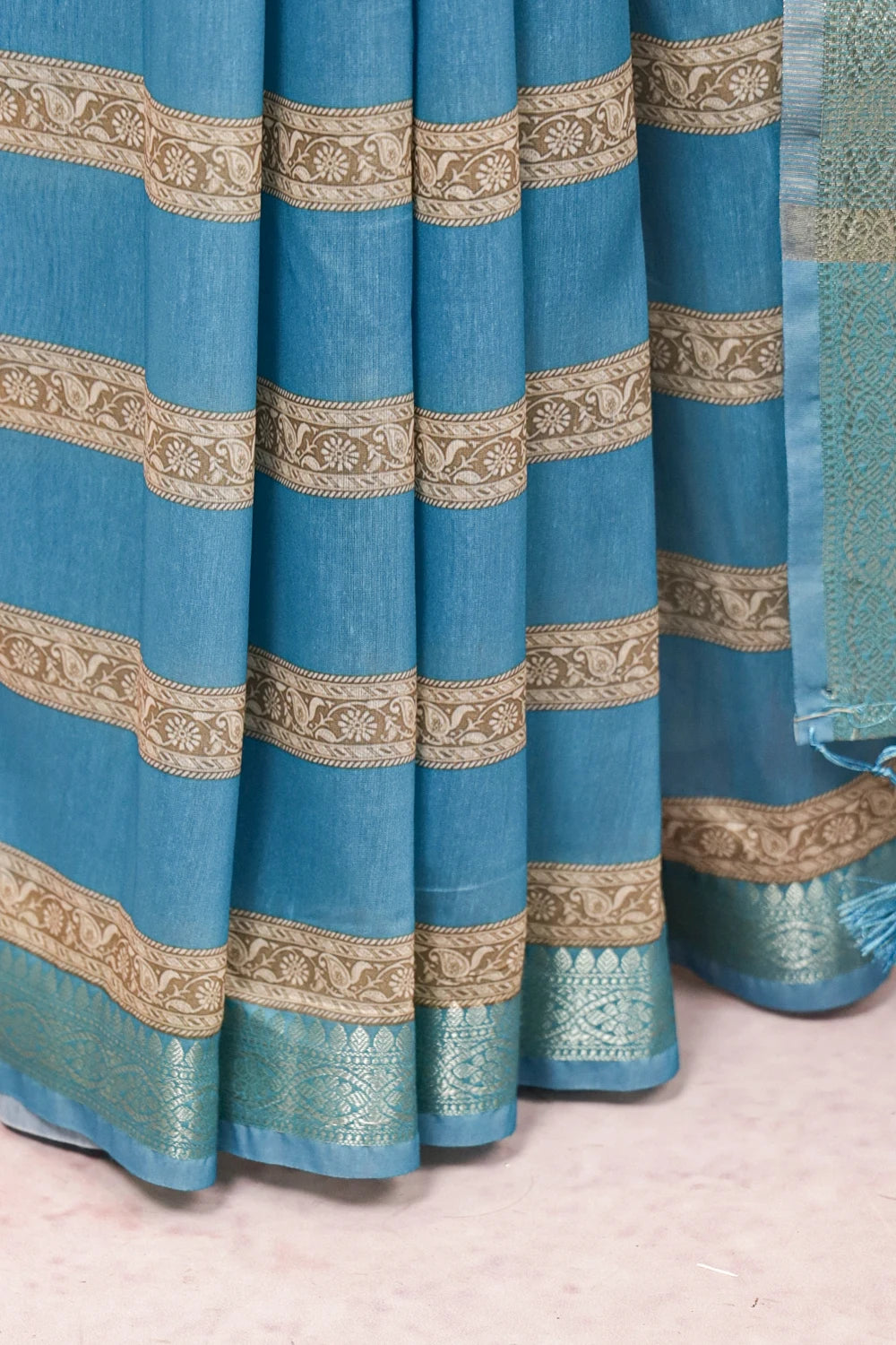 Cream Semi Chanderi Saree