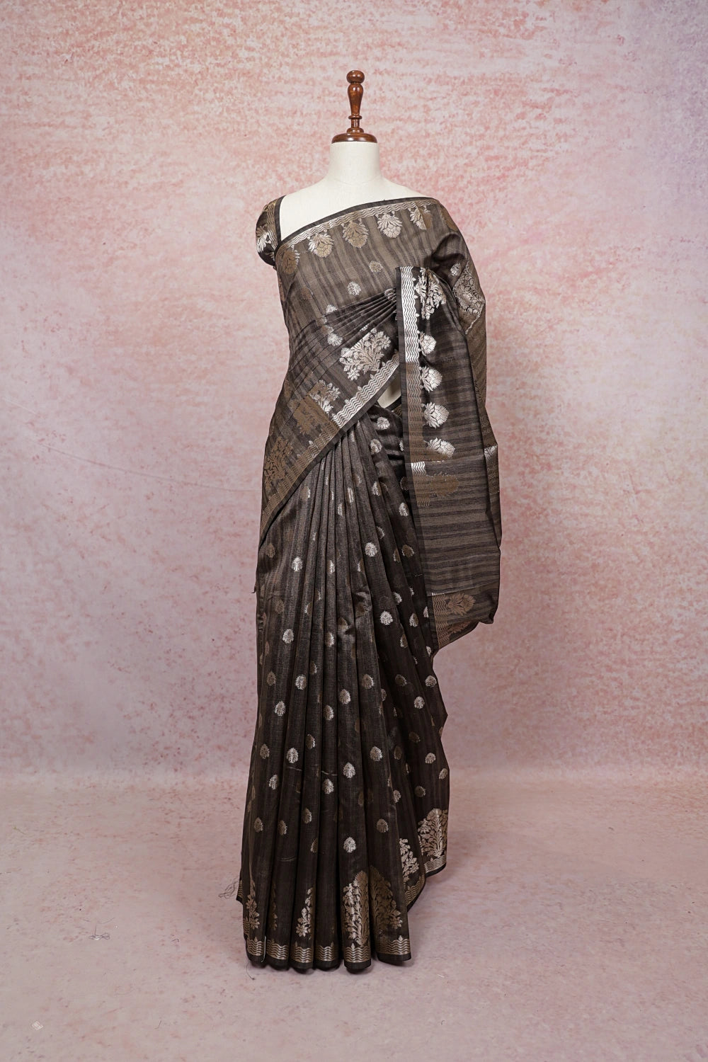Grey Art Silk Saree