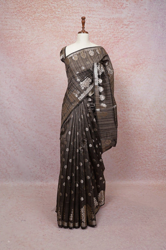 Grey Art Silk Saree
