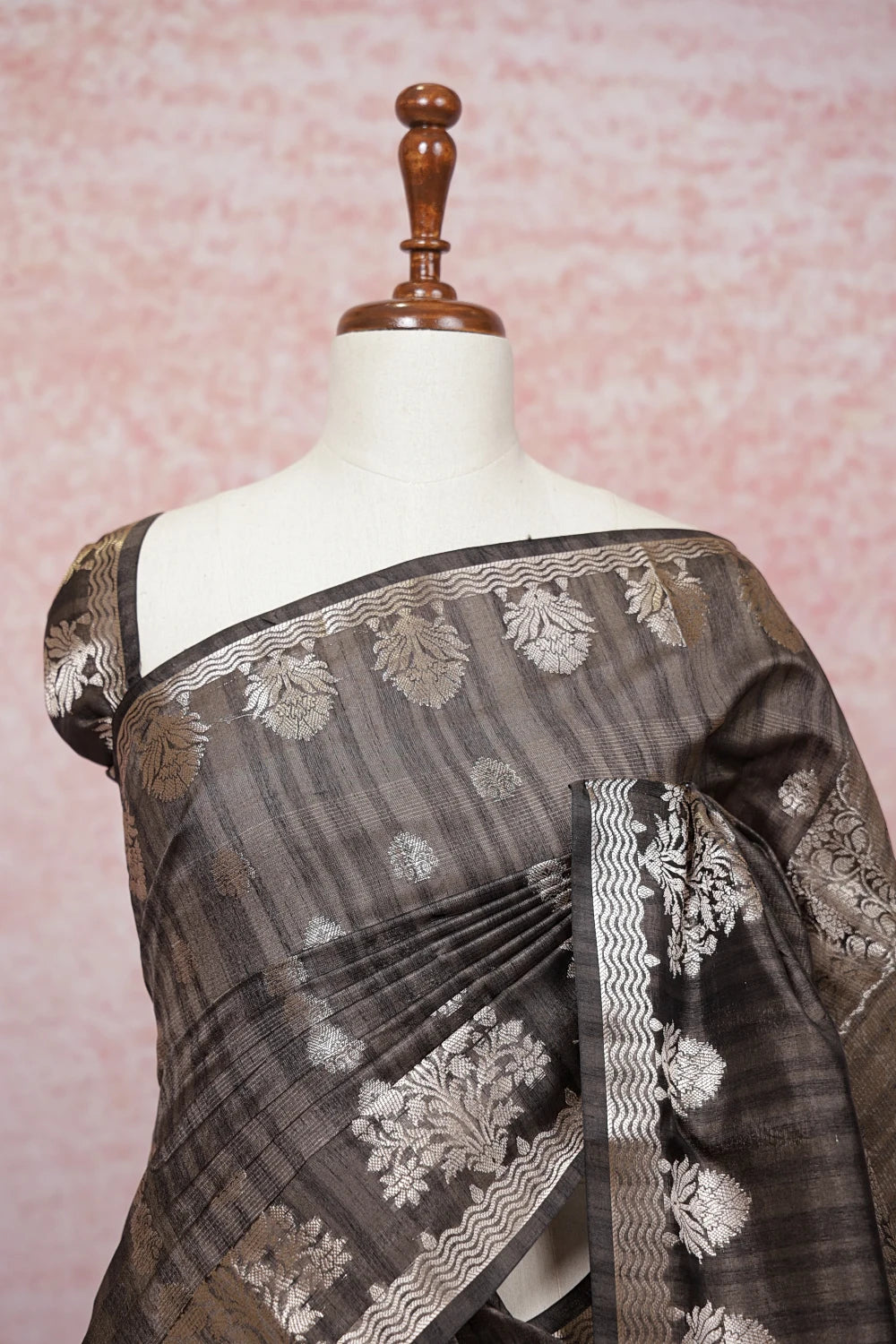 Grey Art Silk Saree