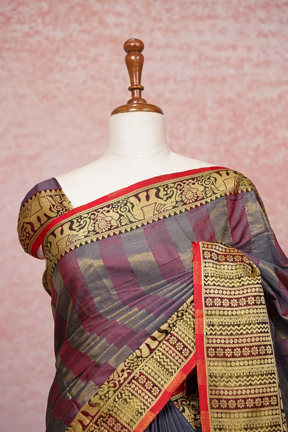 Ash Soft Cotton Saree