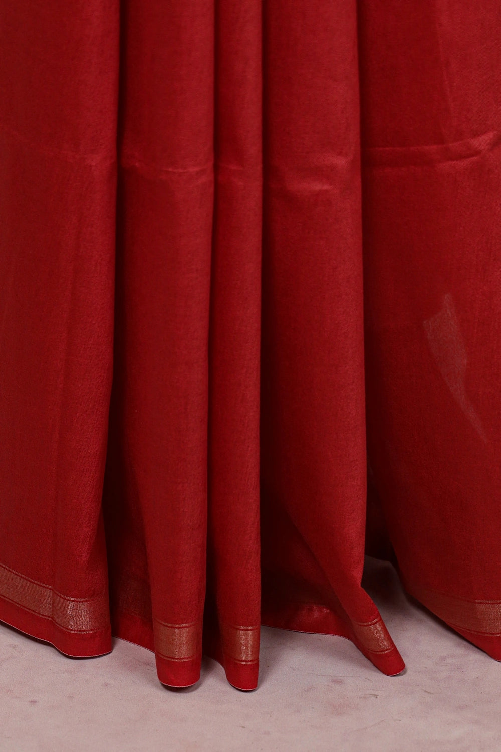 Red Semi Tussar Saree
