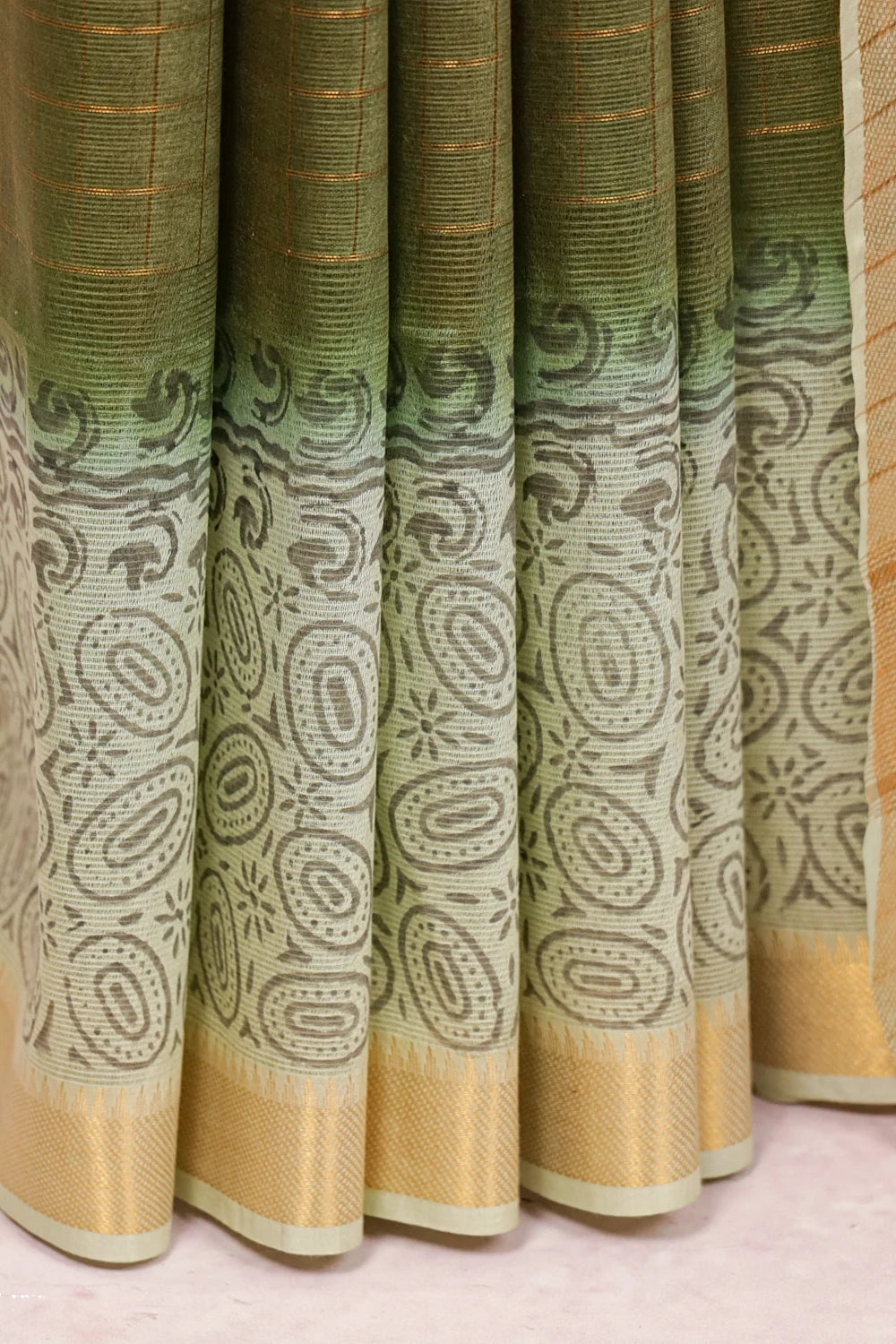 Green Semi Tussar Saree