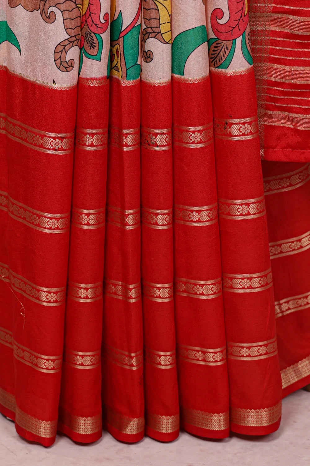 Red Binni Silk Saree