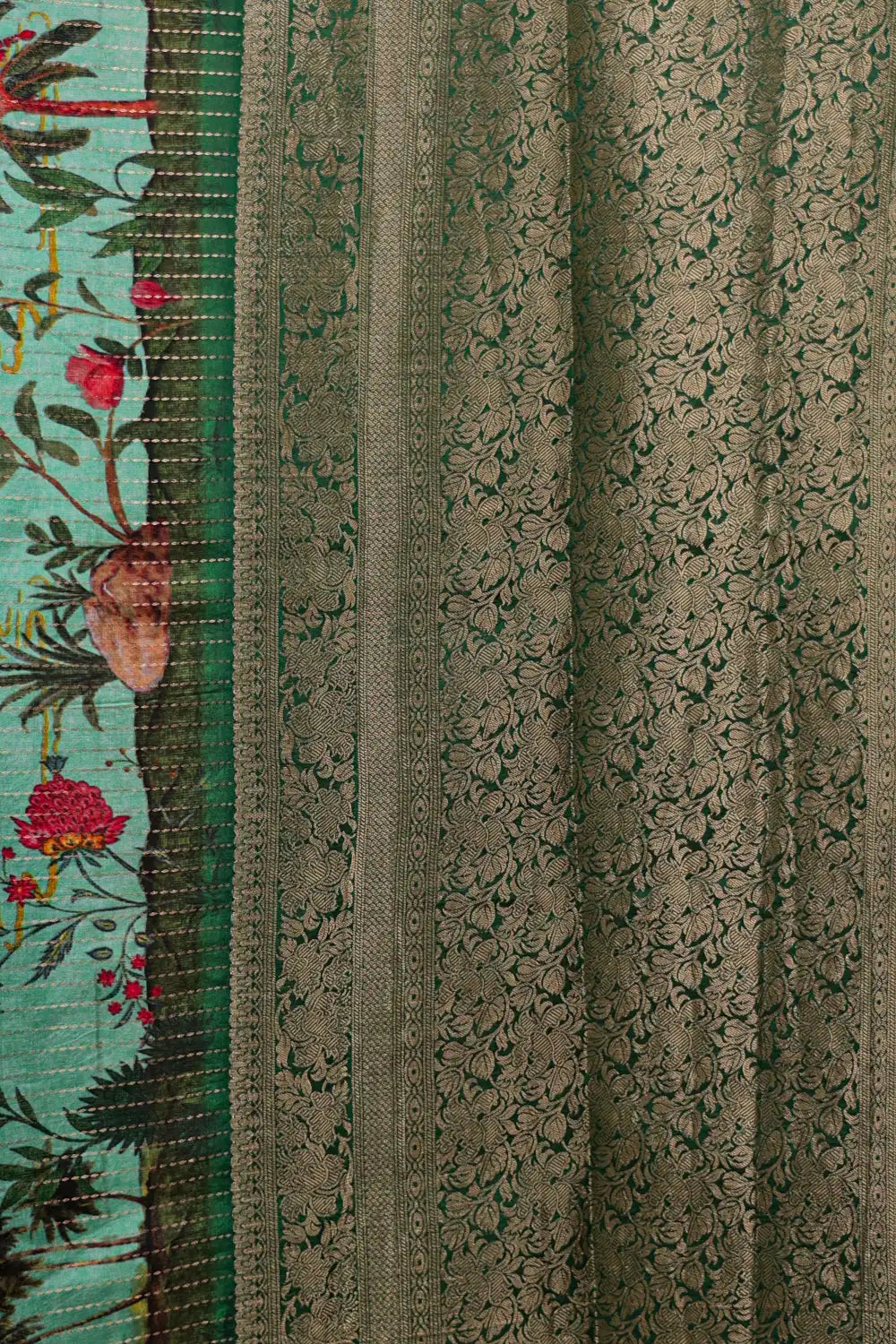 Light Green Semi Tussar Saree