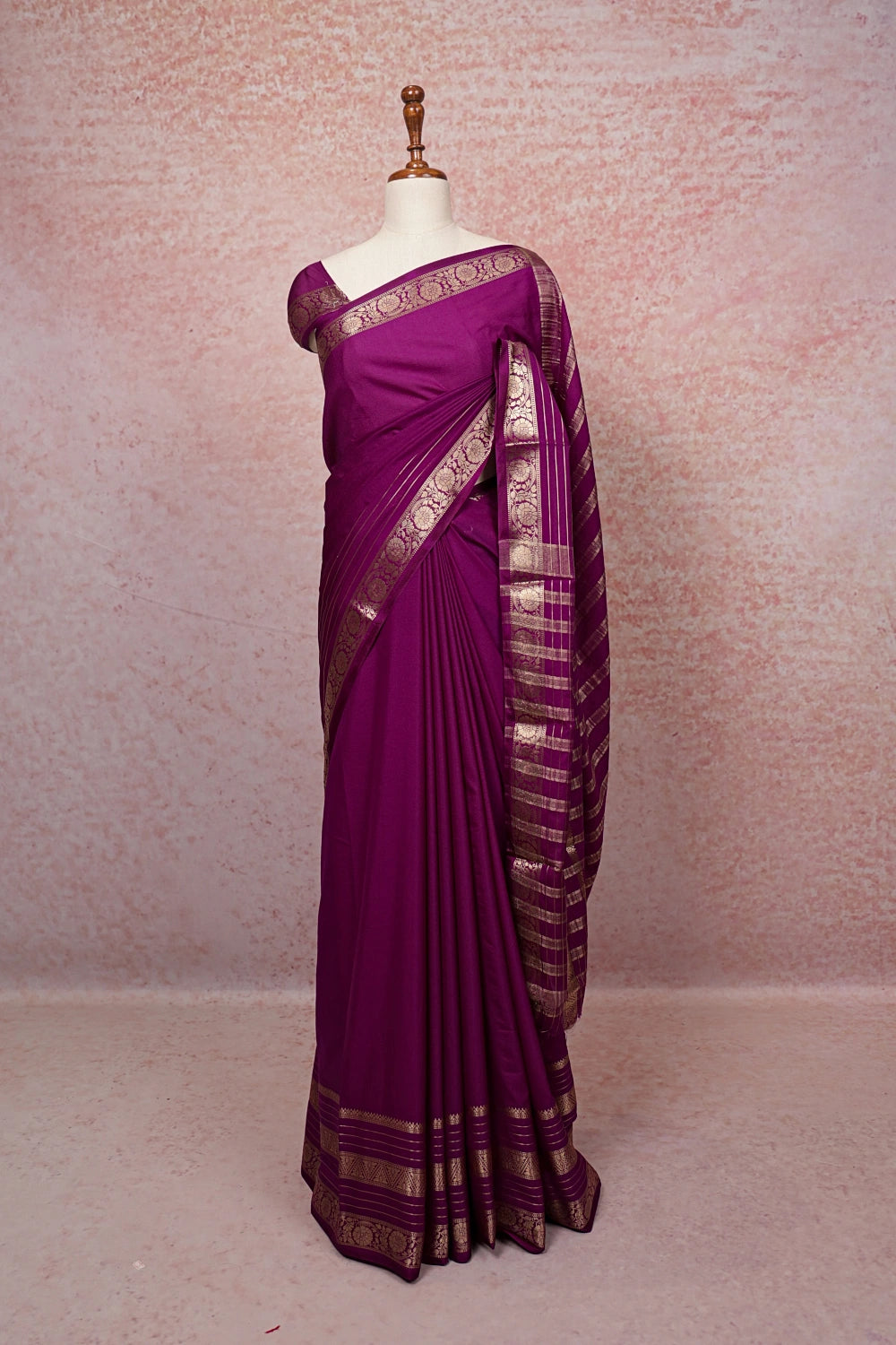 Purple Semi Chiffon Saree