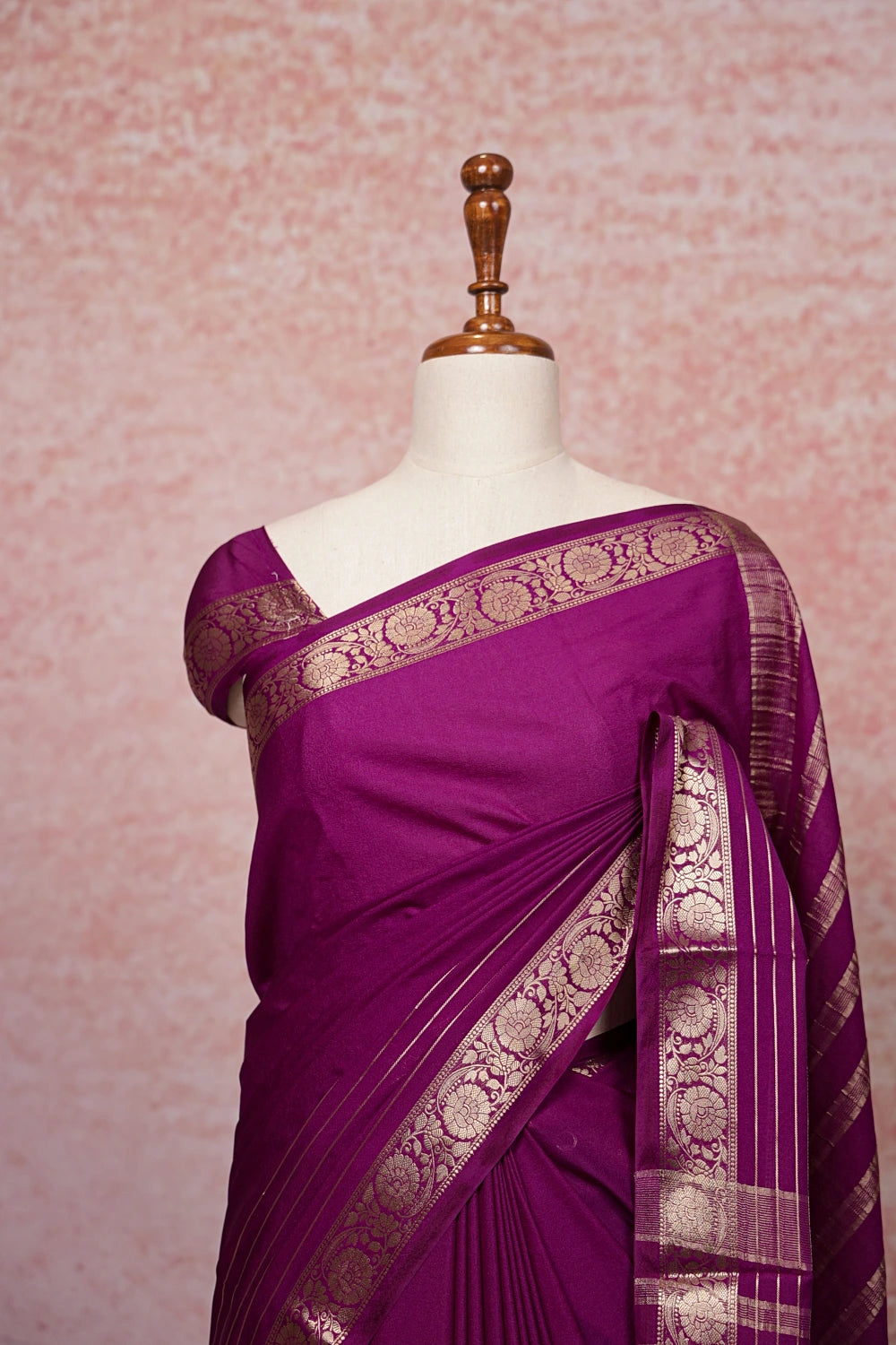 Purple Semi Chiffon Saree