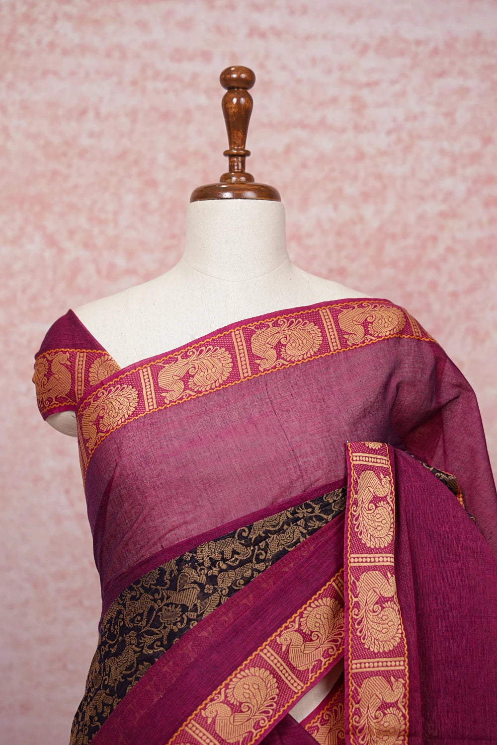 Navy Blue Cotton Saree