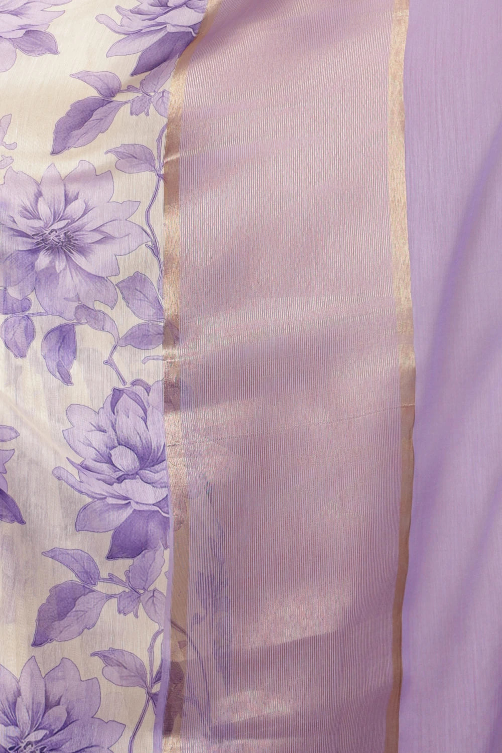 Cream Semi Chanderi Saree