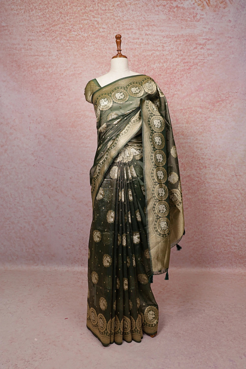 Green Semi Tissue Saree