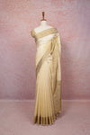 Cream Semi Jute Banarasi Saree