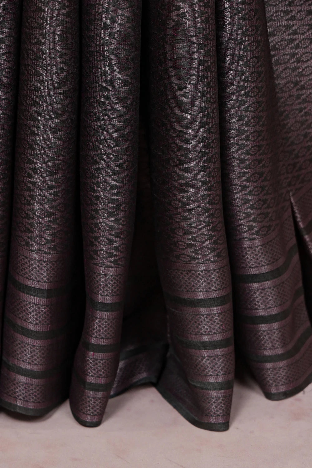 Grey Tussar Silk Saree