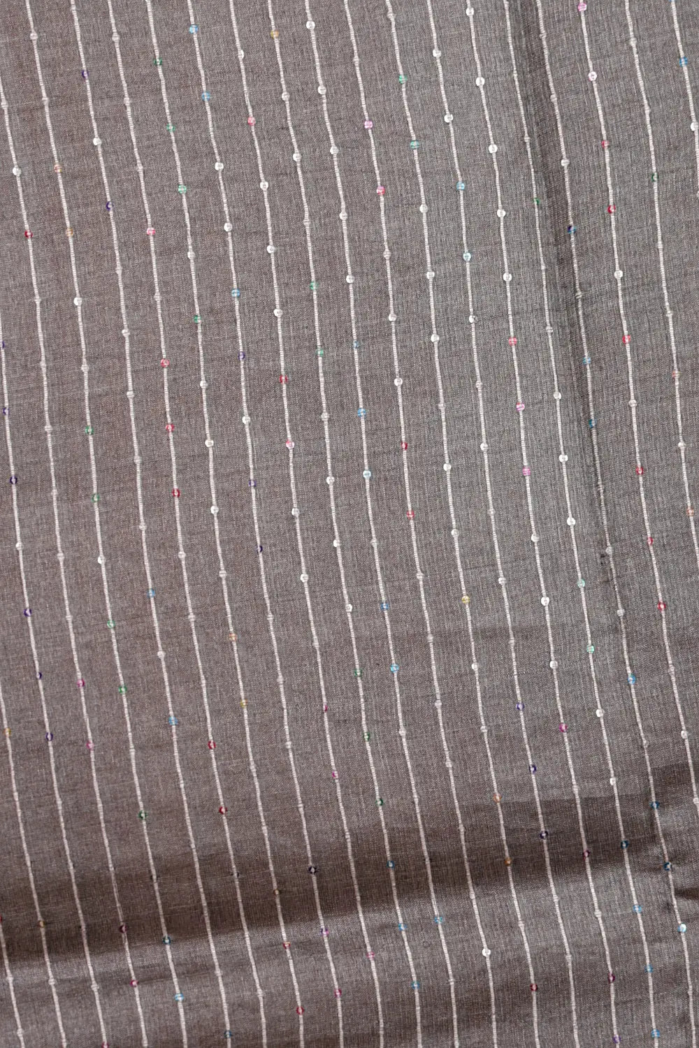 Grey Tussar Silk Saree