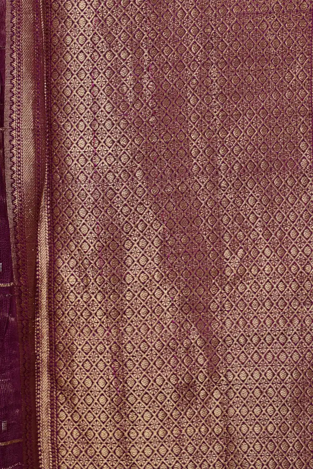 Wine Semi Banarasi Saree