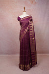 Wine Semi Banarasi Saree