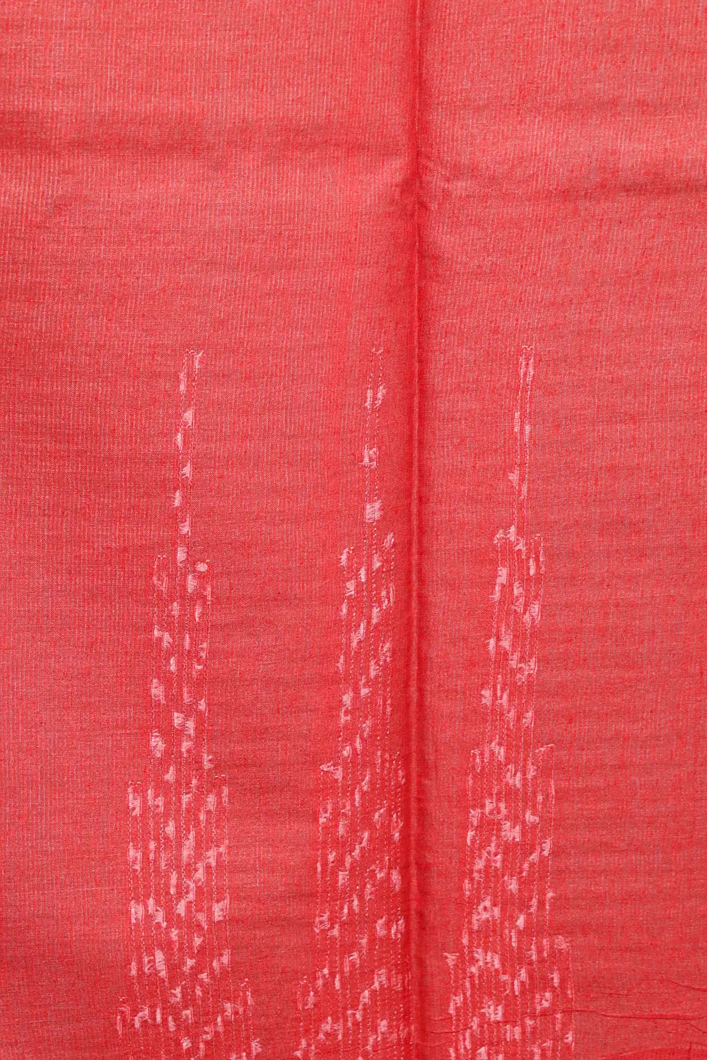 Red Tussar Silk Saree