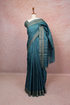 Blue Tussar Silk Saree