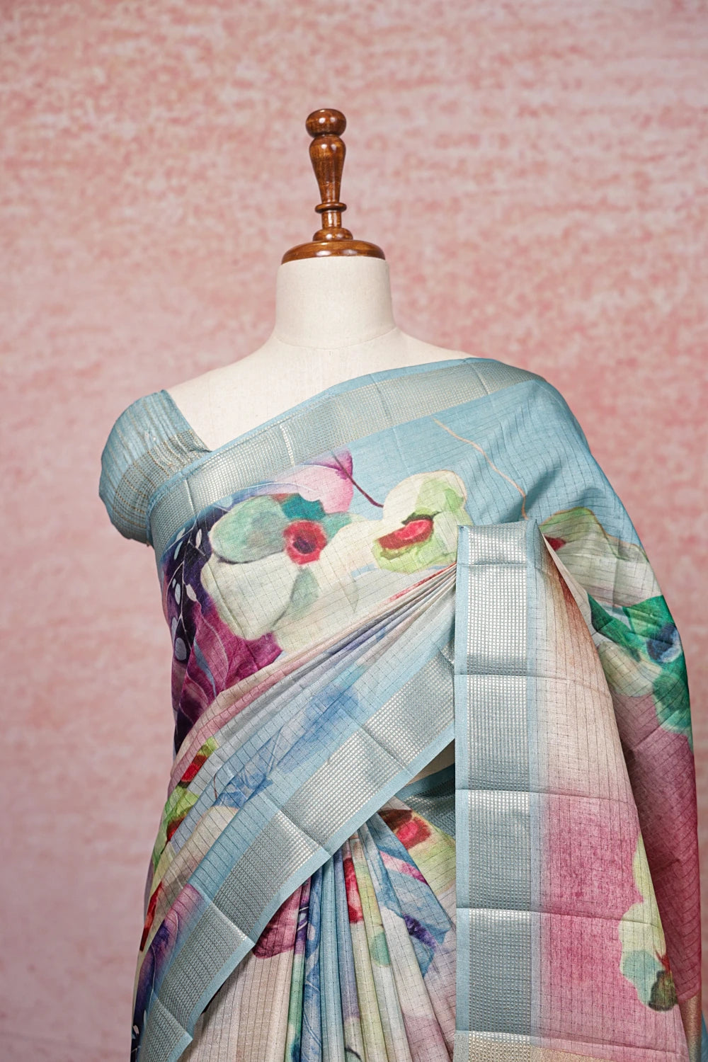 Multi Color Semi Tussar Saree