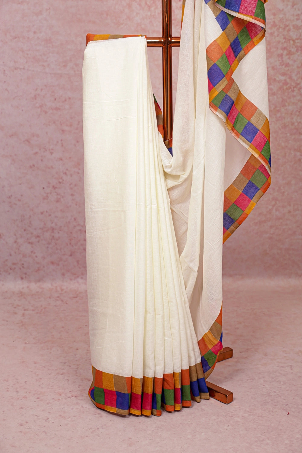 Cream Mul Cotton Kerala Saree