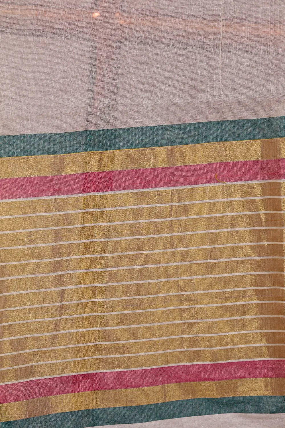 Cream Mul Cotton Kerala Saree