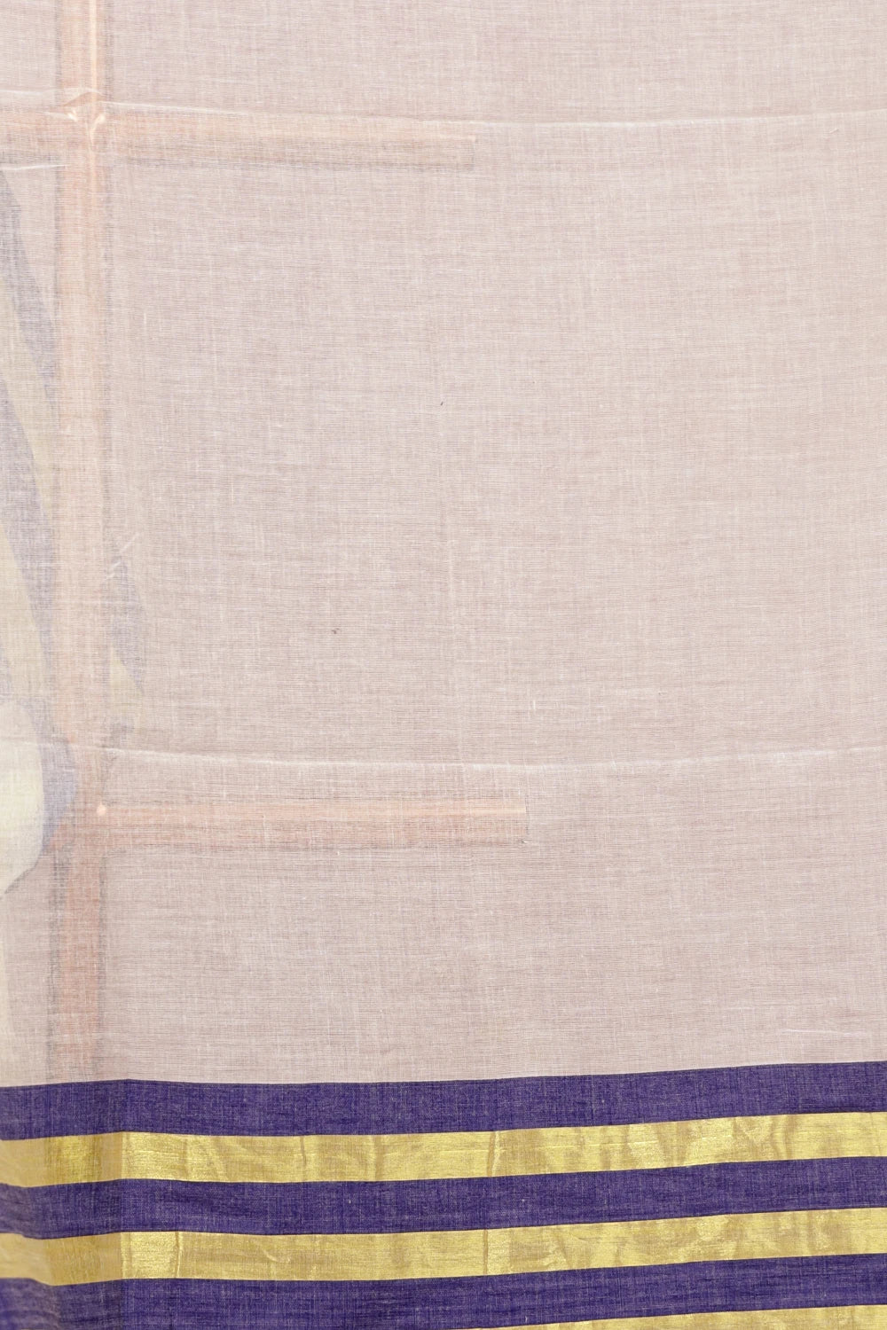 Off White Mul Cotton Kerala Saree