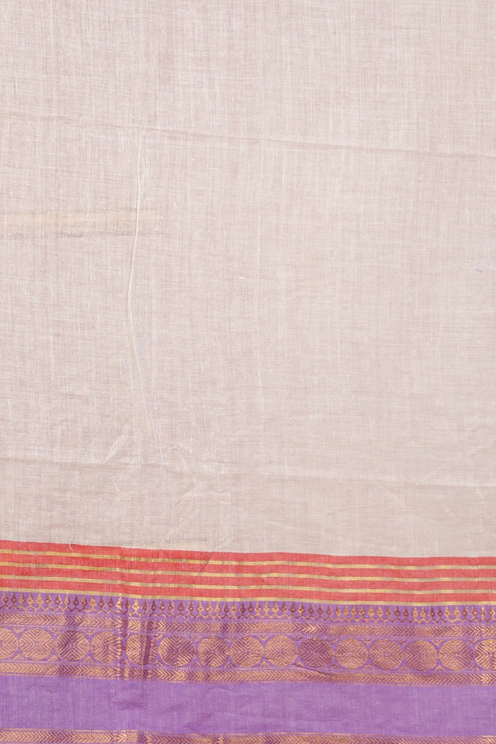 Cream Mul Cotton Kerala Saree